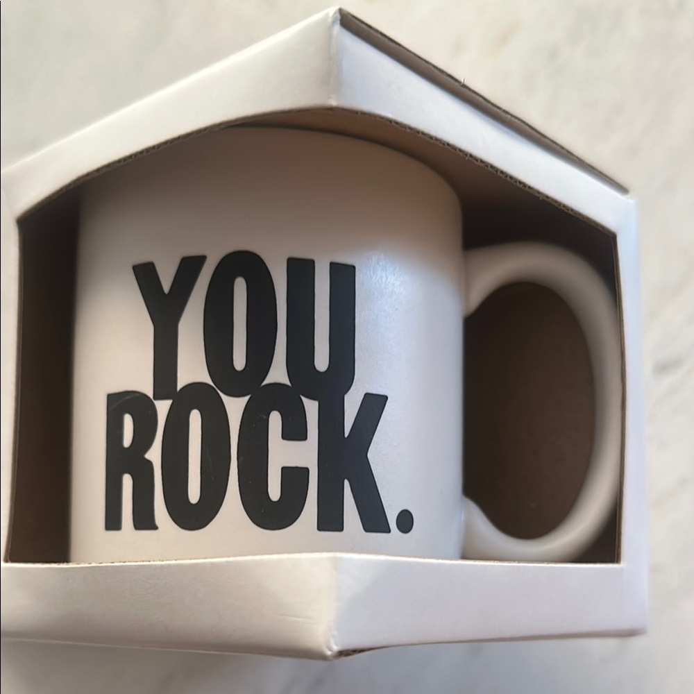 NWT Quotable White Mug with Black Text